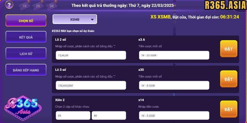 Lựa chọn cách đánh Lô đề R365 theo 3 càng, 4 càng
