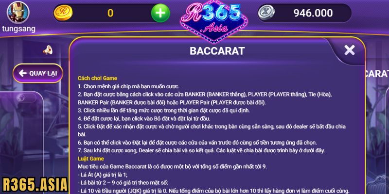 Một số mẹo chơi Baccarat R365 hiệu quả